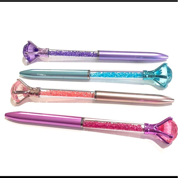 Faux Diamond Gemstone Pens Lot of 4 - Picture 2 of 8
